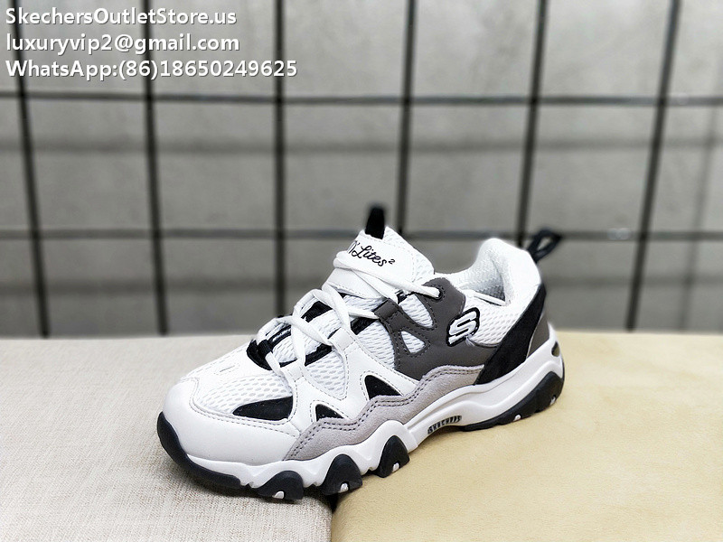 Skechers D'Lites 2 Unisex Sneakers White Grey Black 35-44